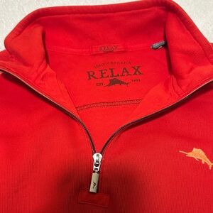 Tommy Bahama Men's Vibrant Red Zip-Up Sweater